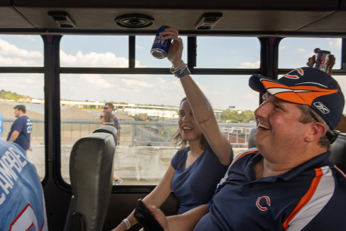 Guests enjoying a shuttle ride from Honky Tonk Hideaway