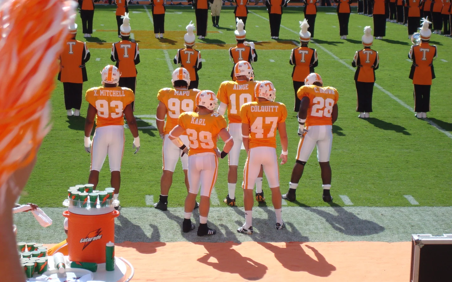 Tennessee Volunteers captains at Neyland Stadium before the Georgia game in 2007